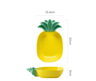 Cactus Bowls And Plates Japanese Style Cartoon Ceramic Tableware (Option: 8.5inch pineapple bowl)