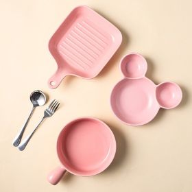 Cute Children's Dividing Tableware Supporting Household Baking Tray And Baking Bowl (Option: 5PC Set9)