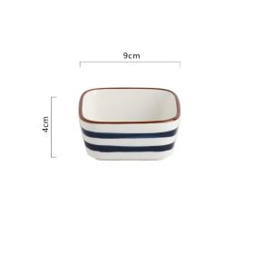 Ceramic Snack Plate Dipping Sauce Dish (Option: Lines square)