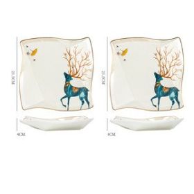 Dinner Plates Ceramic Steak Plate Web Porcelain (Option: 8.5in Folding plate-2PCS)