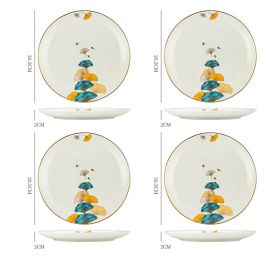 Dinner Plates Ceramic Steak Plate Web Porcelain (Option: 8in moonlight-4PCS)