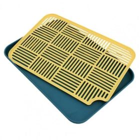 Kitchen Double-layer Portable Removable Fruit Tray (Option: Blue Yellow)