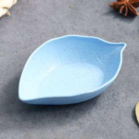 Japanese Love Plate Leaf Plum Small Seasoning Dish (Option: Leaf saucer blue)