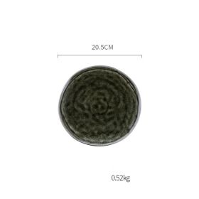 Round Ceramics For Household Creative Western Food Plate (Option: Chlorella green-20.5cm)