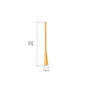 Creative Personality Stainless Steel Long Handle Coffee Spoon (Option: Gold-Short 13x1.3cm)