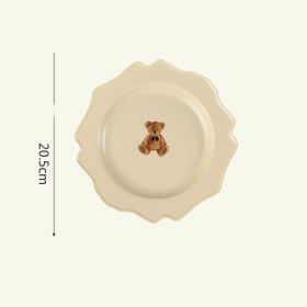 Ins Bear Ceramic Tableware Set (Option: Yellow-8inches)