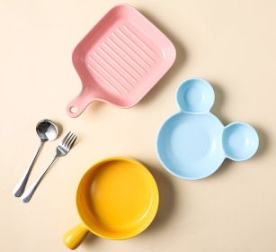 Cute Children's Dividing Tableware Supporting Household Baking Tray And Baking Bowl (Option: 5PC Set4)