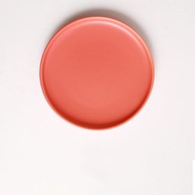 Creative Ceramic Plate Vegetable Plate Household Simple Net Red (Option: Red-Large10 inch)