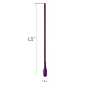 Creative Personality Stainless Steel Long Handle Coffee Spoon (Option: Purple-Long section 22.5x1.3cm)