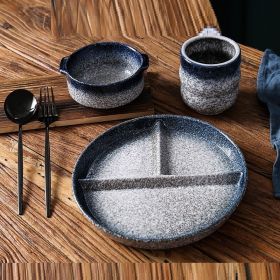 Ordered Diet Simple Style Solid Color Separating Tableware (Option: 5piece set B)