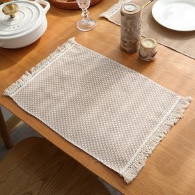 Nordic Style Jute Tassel Placemat Food Photo (Option: Small square-30x45cm-1PC)