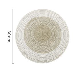 Nordic Round Heat Proof Mat Japanese Cotton Linen Plate Mat (Option: Light Grey-30CM)