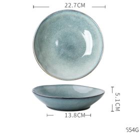 Special Kiln Change Ceramic Bowl And Plate Combination (Option: 9inch plate)