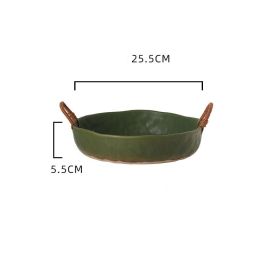 Handmade Ceramic Vegetable Fruit Plate (Option: Green-8inches)