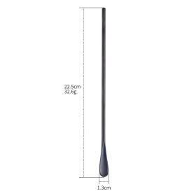 Creative Personality Stainless Steel Long Handle Coffee Spoon (Option: Black-Long section 22.5x1.3cm)
