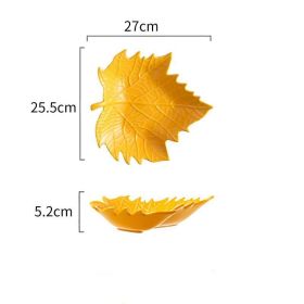 Ceramic Snack Plate For Creative Home Use (Option: Orange-Maple leaves)