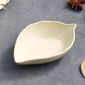 Japanese Love Plate Leaf Plum Small Seasoning Dish (Option: Leaf saucer beige)