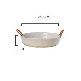 Handmade Ceramic Vegetable Fruit Plate (Option: White-10inches)