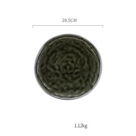 Round Ceramics For Household Creative Western Food Plate (Option: Chlorella green-28.5cm)