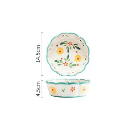 Hand-painted Petal Bowl Simple Household Salad Bowl (Option: 6in80 pieces flower rhyme)