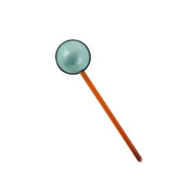 Creative Milk Dessert Spoon Colored Transparent High Temperature Glass (Option: Red short)