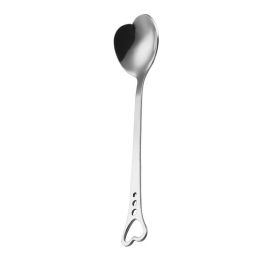 Hollow Heart Shaped Coffee Stirring Spoon Gift (Option: True color-A)