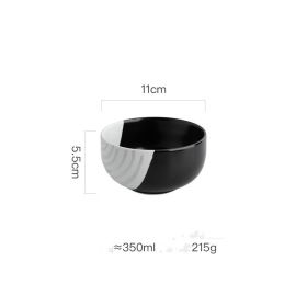 Simple Black And White Ceramic Tableware Suit (Option: 4.5inch bowl)