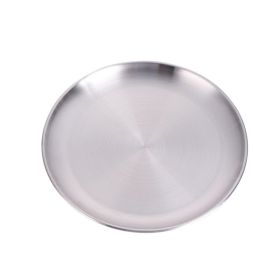 Stainless Steel Round Plate (Option: Silver-14CM)