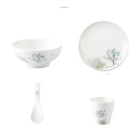 Hotel Tableware Set Eight-piece Bowl And Plate Hospitality Tableware Set (Option: C)