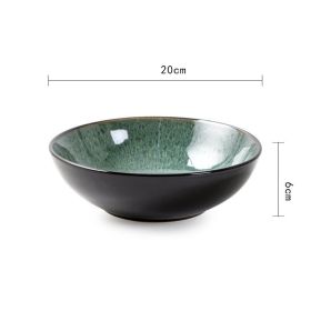 Creative Western Food Plate Dish Pan Kiln Turned Into Malachite Green Fruit Plate (Option: 8inch bowl)
