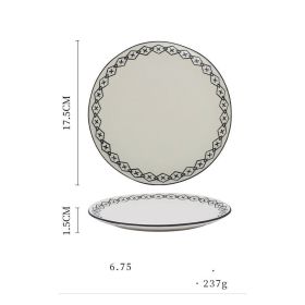 Simple Japanese Plate Matte Round Pasta (Option: White7 inch rhombus)