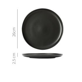 Nordic Ceramic Creative Household Western Dinner Plate (Option: Matte Black-10inch)