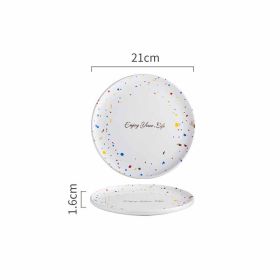 Household Simple Ceramic Terrazzo Plate Tableware (Option: B)