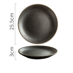 Creative Frosted Black Simple Fashion Ceramic Plate (Option: 10inch platter in gold)