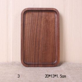 Japanese Style Wooden Black Walnut Rectangular Dinner Plate (Option: No.3 20x13x1.5cm-Whole wood)