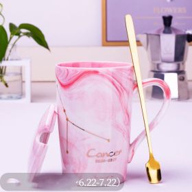 Twelve Constellation Marbled Ceramic Cup (Option: Pink-Cancer)