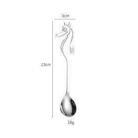 Creative Stainless Steel Seahorse Coffee Spoon (Color: Silver)