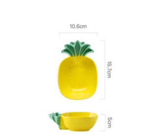 Cactus Bowls And Plates Japanese Style Cartoon Ceramic Tableware (Option: 6.25inch pineapple bowl)