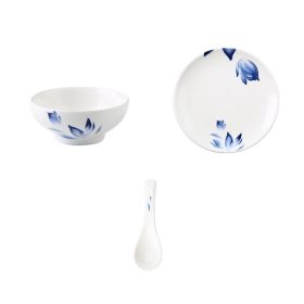 Hotel Tableware Set Eight-piece Bowl And Plate Hospitality Tableware Set (Option: E)