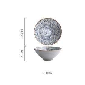 Domestic Soup Salad Ceramic Bowl And Plate (Option: 3style-8inches)