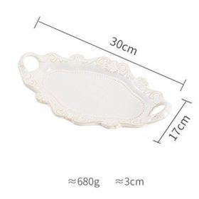 European Retro Style Western Food Plate Salad Dessert Plate (Color: White)