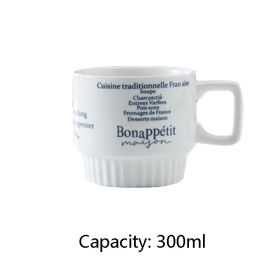 Ceramic Cutlery French Letters Coffee Cup Photo Plate (Option: Blue-Mug)