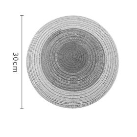 Nordic Round Heat Proof Mat Japanese Cotton Linen Plate Mat (Option: Dark Grey-30CM)