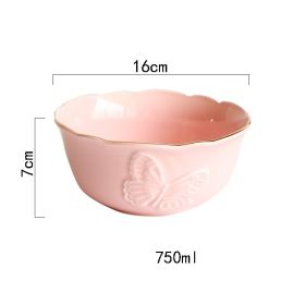 Butterfly Phnom Penh Western-Style Relief Ceramic Plate (Option: Pink-B)