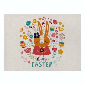 Home Cartoon Rabbit Kitchen Insulation Coaster Anti-scalding Cotton And Linen Western Placemat (Option: CD0648-Polyester hemp-32X42cm)
