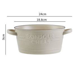Scandinavian Ins Style Ceramic Tableware (Option: Beige doubleeared pot)
