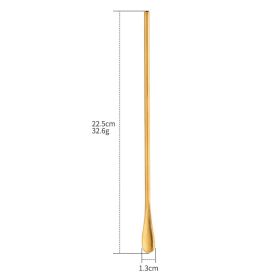 Creative Personality Stainless Steel Long Handle Coffee Spoon (Option: Gold-Long section 22.5x1.3cm)