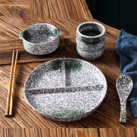 Ordered Diet Simple Style Solid Color Separating Tableware (Option: 5piece set E)