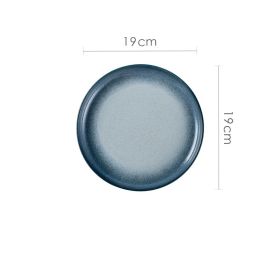 Home Creative Retro High-grade Ceramic Pasta Steak Western Food Plate (Option: 7.5inches Thick dot blue)