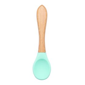 Silicone Baby Food Supplement Tableware Silicone Spoon (Option: Mint green-3.2x14cm)